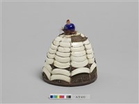 男子珠飾山豬牙籐帽藏品圖，第2張